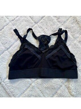 Intimately Free People | Black Racerback Ribbed Bralette | Size Medium